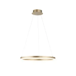 LED Pendelleuchte 60x60 messing farbig rund dimmbar Memoryfunktion modern