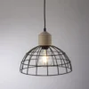LED Pendelleuchte 31x31 Metallschirm Naturholz schwarz 1 flammig Küche