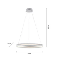 LED Pendelleuchte 80x80 weiss rund dimmbar Memoryfunktion modern