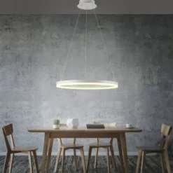 LED Pendelleuchte 60x60 weiss rund dimmbar Memoryfunktion modern