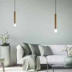 LED Pendelleuchte, zeitlos, messing matt, Innenleuchte,1 flammige Pendellampe