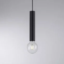 LED Pendelleuchte zeitlos schlicht schwarz Innenleuchte 3 flammige Pendellampe