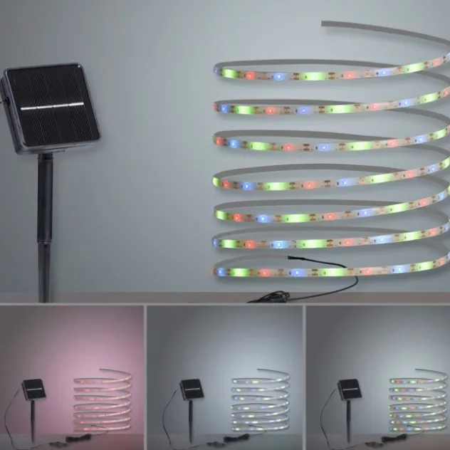 LED Solar Stripe 8 Farbmodis Außenbereich IP44 Erdspieß