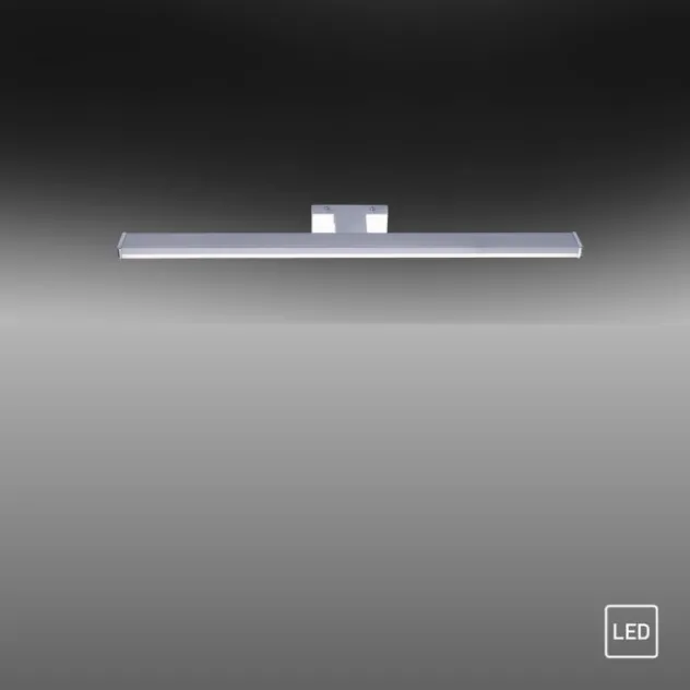 LED Spiegelleuchte 60x12,1cm chromfarbig glänzend schmal Badezimmerlampe