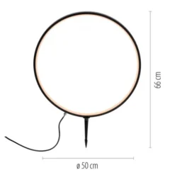 LED Spießleuchte D=50cm schwarz IP65 Schutz Timerfunktion Gartenlampe