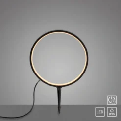 LED Spießleuchte D=32cm schwarz IP65 Schutz Timerfunktion Gartenlampe