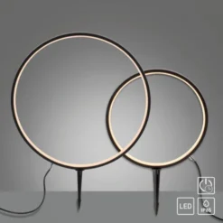LED Spießleuchte Gartenlampe Ringform Timerfunktion IP65 wasserfest