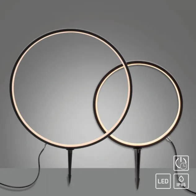 LED Spießleuchte Gartenlampe Ringform Timerfunktion IP65 wasserfest