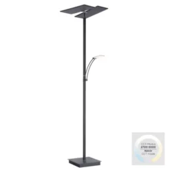 LED Stehlampe anthrazit farbig schwenkbar dimmbar Lesearm CCT Memory