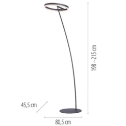 LED Stehlampe anthrazit farbig schwenkbar dimmbar Lichtring warmweiß Licht