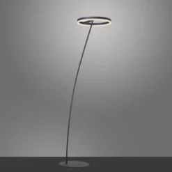 LED Stehlampe anthrazit farbig schwenkbar dimmbar Lichtring warmweiß Licht