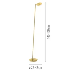 LED Stehleuchte AKKU Bente, Akkuleuchte, IP20, aufladbar, messingfarben