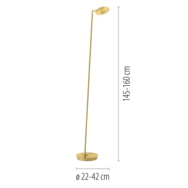 LED Stehleuchte AKKU Bente, Akkuleuchte, IP20, aufladbar, messingfarben
