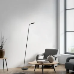 LED Stehleuchte AKKU BENTE, schwarz, Akkuleuchte, aufladbar, dimmbar,