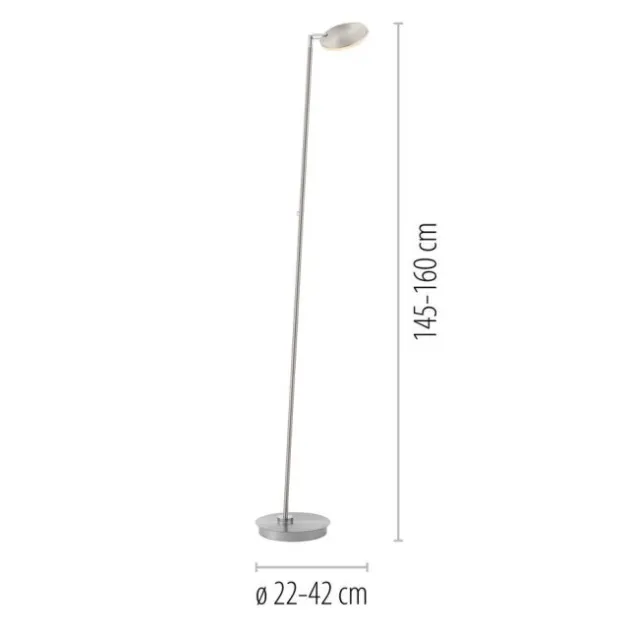 LED Stehleuchte AKKU BENTE, stahl, dimmbar, Akkuleuchte