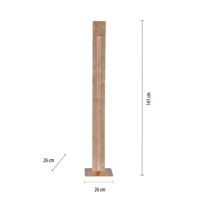 LED-Stehleuchte, Blattgoldoptik, warmweiße Lichtfarbe, blendfrei, modern