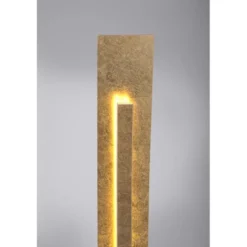 LED-Stehleuchte, Blattgoldoptik, warmweiße Lichtfarbe, blendfrei, modern