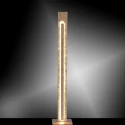 LED-Stehleuchte, Blattgoldoptik, warmweiße Lichtfarbe, blendfrei, modern