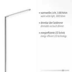 LED-Stehleuchte, höhenverstellbar, inkl. Dimmfunktion über Tastendimmer