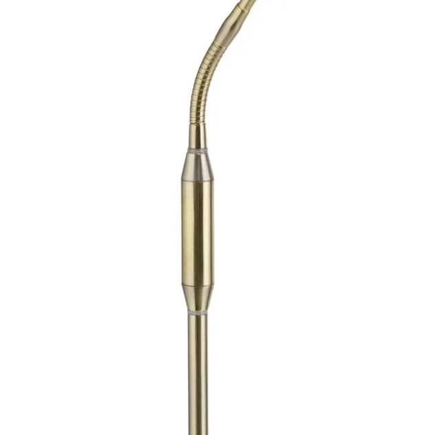 LED Stehleuchte messing matt Opalglas 3 Stufen Touchdimmer verstellbar
