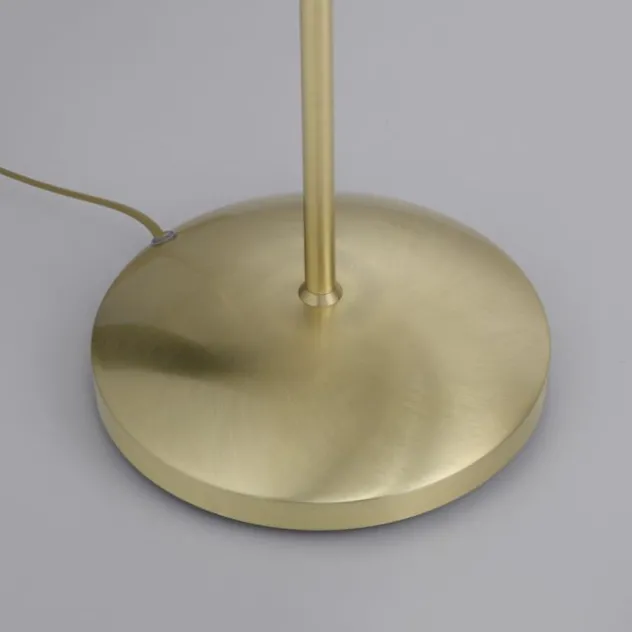 LED Stehleuchte messing matt Opalglas 3 Stufen Touchdimmer verstellbar