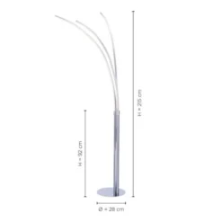LED Stehleuchte, moderne 3 Leuchtarme, warmweiß, inkl. Kippschalter