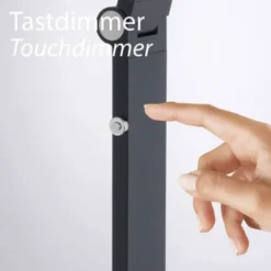 LED Stehleuchte SAMSKY, grau, CCT-Steuerung, Tastdimmer, höhenverstellbar