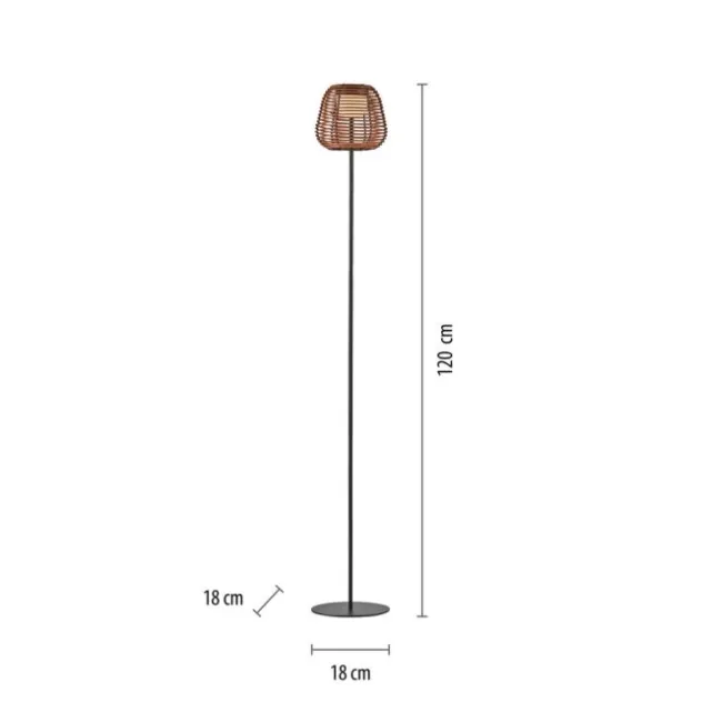 LED Stehleuchte schwarz Akku spritzwasserschutz USB Touchdimmer