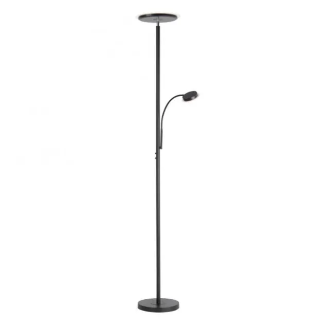 LED Stehleuchte, schwarz, dimmbar, Lesearm zuschaltbar,