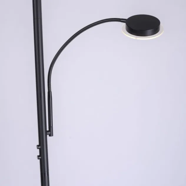 LED Stehleuchte, schwarz, dimmbar, Lesearm zuschaltbar,