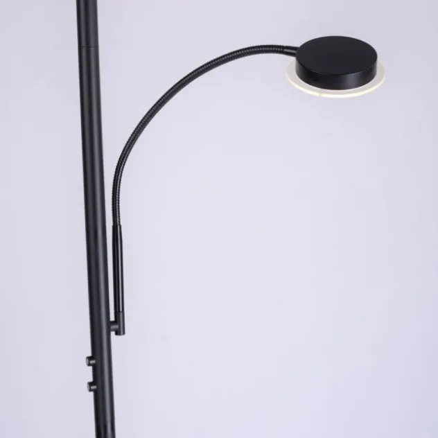 LED Stehleuchte, schwarz, dimmbar, Lesearm zuschaltbar,