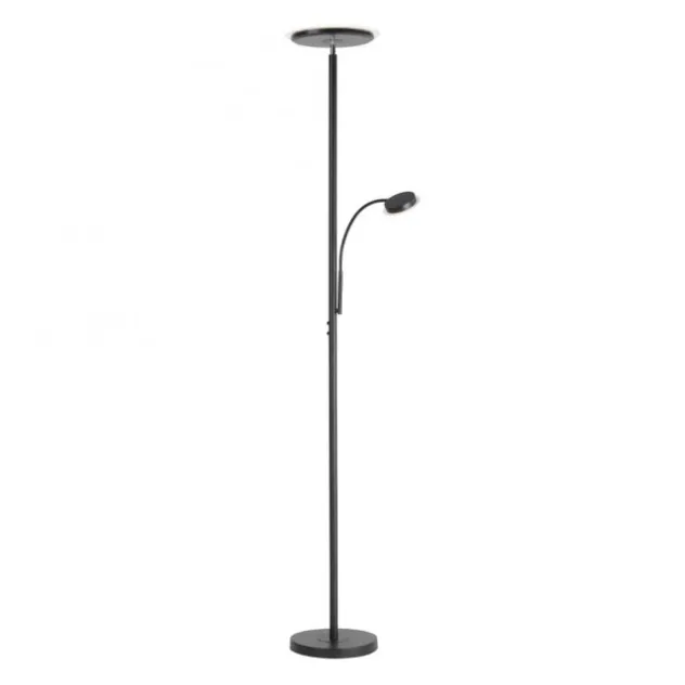 LED Stehleuchte, schwarz, dimmbar, Lesearm zuschaltbar,