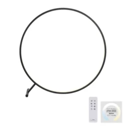 LED Stehleuchte schwarz rund Ringform dimmbar über Fernbedienung CCT