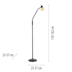 LED Stehleuchte schwarz Schalter flexibel verstellbar Wohnzimmer
