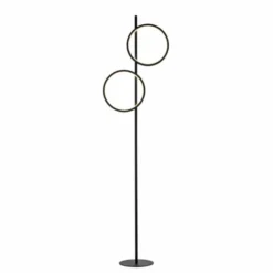LED Stehleuchte schwarz schlichtes Design Fußschalter warmweiß