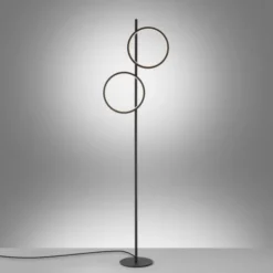 LED Stehleuchte schwarz schlichtes Design Fußschalter warmweiß