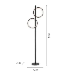LED Stehleuchte schwarz schlichtes Design Fußschalter warmweiß