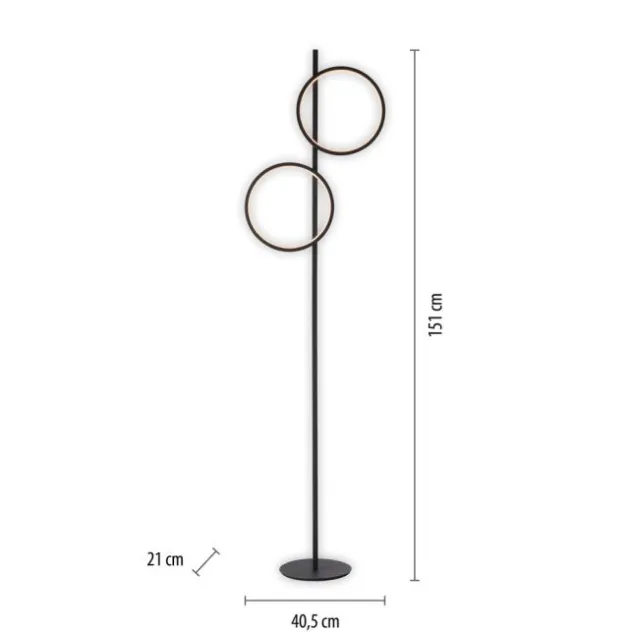 LED Stehleuchte schwarz schlichtes Design Fußschalter warmweiß