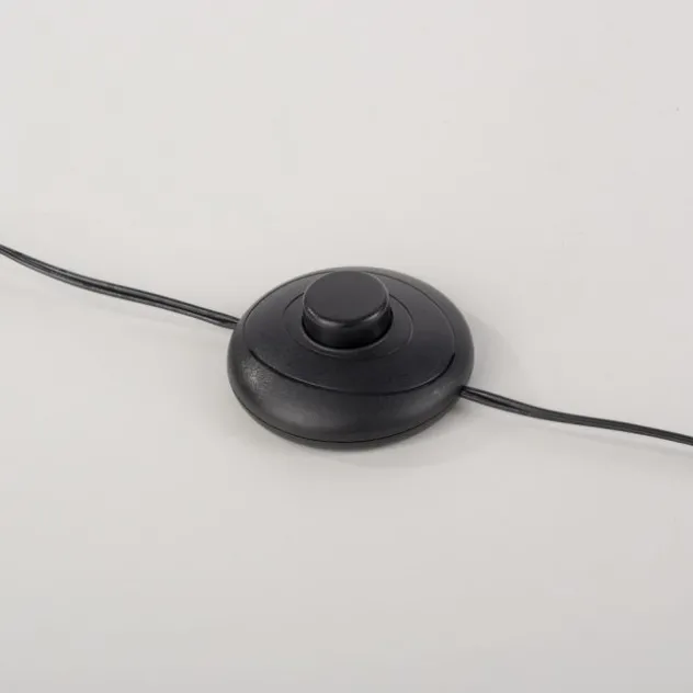 LED Stehleuchte schwarz schlichtes Design Fußschalter warmweiß