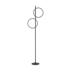 LED Stehleuchte schwarz schlichtes Design Fußschalter warmweiß