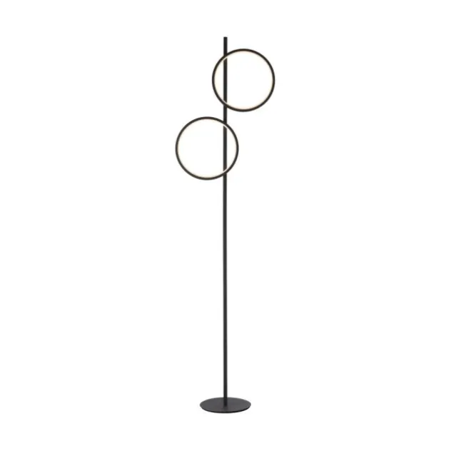 LED Stehleuchte schwarz schlichtes Design Fußschalter warmweiß