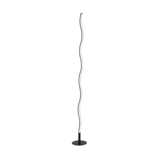 LED-Stehleuchte, schwarz, Wellenform, Schnurschalter, blendfrei