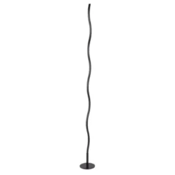 LED-Stehleuchte, schwarz, Wellenform, Schnurschalter, blendfrei