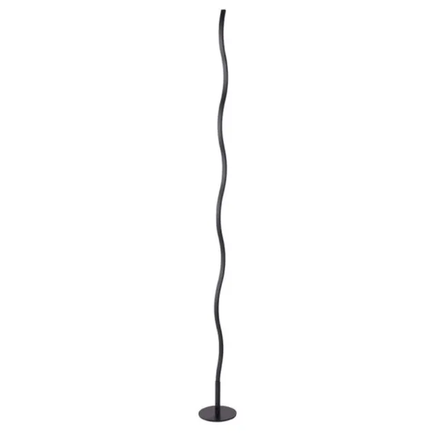 LED-Stehleuchte, schwarz, Wellenform, Schnurschalter, blendfrei