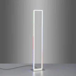 LED Stehleuchte silber farbig Fußschalter dimmbar Sidelight RGB Rainbow