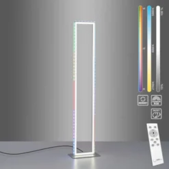 LED Stehleuchte silber farbig Fußschalter dimmbar Sidelight RGB Rainbow