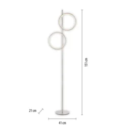 LED Stehleuchte silber schlichtes Design Fußschalter warmweiß