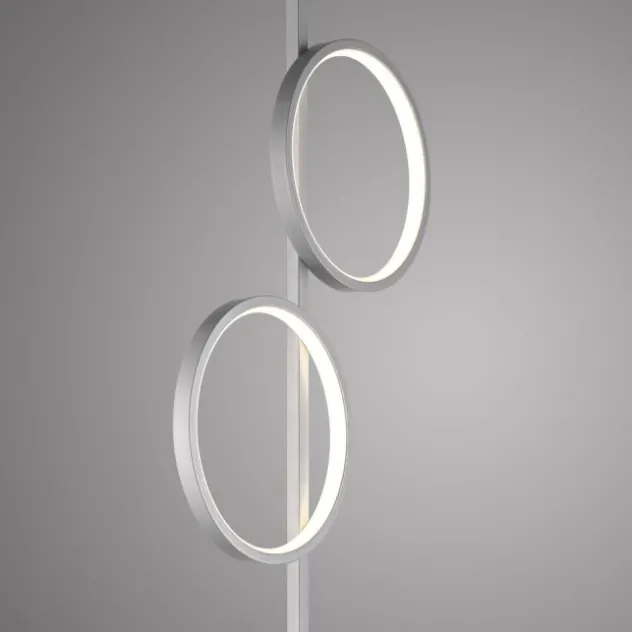 LED Stehleuchte silber schlichtes Design Fußschalter warmweiß
