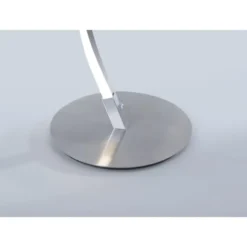LED Stehleuchte, stahlfarben, geschwungene Form, dimmbar, modern, design