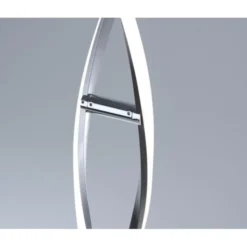 LED Stehleuchte, stahlfarben, geschwungene Form, dimmbar, modern, design
